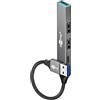 goobay Hub USB 3.2 a 4 porte Slim/USB Multimaschio, 5 Gbit, Hub USB/Splitter USB/Slim USB-A a 3 X USB-A e 1 adattatore USB 3.0 Hub / 74458