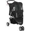PawHut Passeggino per Cani Piccoli Pieghevole con Ruote Girevoli e Freno, 75x45x97 cm, Nero