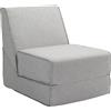 HOMCOM Poltrona Moderna da Pavimento Convertibile in Chaise Longue in Tessuto, Grigio Chiaro