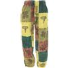 GURU SHOP Patchwork Stonewash Pantaloni da yoga Unisex Goa Cotone Pantaloni Uomo Cotone, verde, 58