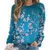 JZemdybill Maglione casual da donna, felpe primaverili giapponesi con fiori di ciliegio per le donne, girocollo a maniche lunghe, Fiori di ciliegio giapponesi primaverili, L