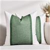 DecorMommt Copricuscini Divano 40x40 Federe Lino Moderno Fodere Decorative per Cuscini Federa Patchwork Beige e Verde Minimalista Copricuscino per la Decorazione Domestica Soggiorno Camera da Letto Divano