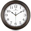 Lafocuse 30cm Orologio da Parete Vintage, Silenzioso Rustico Retro Orologio da Cucina, Marrone Shabby Chic Decorativo senza Ticchettio per Soggiorno Camera da Letto Ufficio