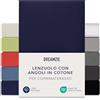 Dreamzie Topper Lenzuolo con Angoli Singolo Cotone 140x200 cm - 160x200 cm, Altezza Materasso fino a 15 cm- Lenzuolo con Angoli Blu Scuro - Certificato senza Prodotti Chimici (Oeko TEX)