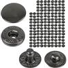Your Day Mate Moschettoni senza cucito, Ø 10 mm, 20 paia, nero-grigio, set senza attrezzi, clip per tessuto per il fai da te, chiusura a scatto con molla, riparazione di bottoni in metallo, bottone di ricambio