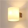 Tealight Applique da Parete Interno, Lampada da parete Moderno, Applique Sfera Oro, E27 Lampada a Muro Paralume di vetro 15CM per Camera da letto, Soggiorno, Corridoio, Senza Lampadina (Cilindrico)