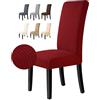 BalladHome Coprisedie Fodere per sedie con Schienale 4 Pezzi Lavabile Coprisedili per sedie da pranzo Coprisedia elasticizzata per sala da pranzo, Casa, Nozze Decor (Bordeaux, 4 Pezzi)-M