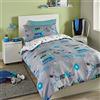 Bedlam - Copripiumino per letto matrimoniale (200 x 200 cm), si illumina al buio, reversibile, 2 fantasie, biancheria da letto per gaming, colore: grigio