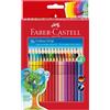 FABER-CASTELL Matite Colorate Colour Grip - Set 36 Pezzi Acquerellabili Triangolari