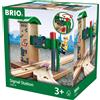 BRIO Doppio Semaforo con Operatore - Accessorio Interattivo per Ferrovia in Legno