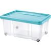 GIODICART Contenitore Trasparente con Coperchio e Ruote 43 Lt