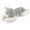 DE.CAR2 Peluche Gatto Steso 100cm - Occhioni Glitterati, Bicolore