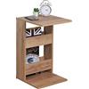 RICOO Tavolino da salotto 35 x 60 x 40 cm WM042-EG Tavolo laterale da divano Rovere marrone