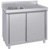 Ristoattrezzature Modello: 117590013120,Lavello in acciaio inox armadiato 120x60x95h cm 1 vasca con sgocciolatoio dx VS