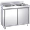 Ristoattrezzature Modello: 117600023126,Lavello in acciaio inox armadiato 100x70x95h cm 2 vasche VS