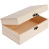 Elektheim Scatola in legno con coperchio, 25 x 15 x 8 cm, cassapanca in legno, scatola multiuso per gioielli con coperchio a cerniera, scatola dei ricordi, scatola regalo per giocattoli