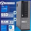 Dell PC Computer Desktop DELL SFF i7 Ram 32GB SSD 512GB DVD Win 10 (Ricondizionato)