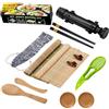 Bouncy Kit per Preparare il Sushi, Set da 13 Pezzi per Principianti ed Esperti: Tappetini in Bambù, Coltello, Bacchette, Piatti per Salse, Pagaia, Spalmatore e Piatto da Portata