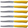 Tredoni 6 Coltelli da Cucina - 11cm Acciaio Inossidabile Italiano Coltello Posate da Verdure/Bistecca/Tavola Seghettato, Punta Arrotondata (Giallo)