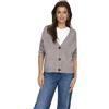 ONLY Cardigan Donna Girocollo Bottoni a Coste Maniche Lunghe vestibilità Regolare, Colore:Bruno, Taglia:XS