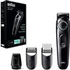 Braun Series 3 RASOIO ELETTRICO BARBA, Con lama barba Ultra Affilata, REGOLABARBA UOMO 40 Lunghezze, 50 Minuti Di Utilizzo Senza Fili, BT3421 Nero