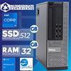 Dell PC Computer Desktop DELL 9020 SFF i7 Ram 32GB SSD 512GB Win 10 (Ricondizionato)