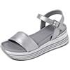 QUEEN HELENA Sandali Platform Sportivi Plateau con Cinturino Donna X28-202 (Argento, Sistema Taglie Calzature EU, Adulto, Donna, Numero, Media, 36)