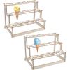 SUPERFINDINGS Set di Supporti per Coni Gelato con 2 buchi Porta Coni In Legno A 66 livelli Porta Coni per Dolci e Caramelle per Feste di Compleanno e Matrimoni
