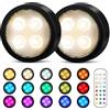 Onumii Luce LED Sottopensile Cucina Luci LED a Batteria Adesive con Telecomando, Luci LED Colorate RGB Luce Notturna per Armadio, Libreria, Scaffale, Pacco da 2 - Nero