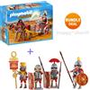 Playmobil set 5391 carro romano 6490 e 6491 4 soldati romani NUOVI addons
