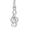 NKlaus collana pendente chiave di violino 333 oro bianco 16x6mm amuleto con zirconi bianchi 11947