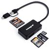Integral Lettore di schede di memoria 4 in 1, adattatore USB 3.0 e USB C a microSD, SD, Compact Flash, MS Duo/Pro - per iPhone 15/16 Plus/Pro/Pro Max, MacBook Pro/Air, iPad, PC, laptop, tablet,