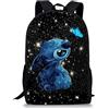 Temolie Zaino per bambini Borsa a tracolla per studenti Borsa a tracolla Stitch 3D Stampato Cartoon Grande Capacità Teen Viaggio per Ragazzi Ragazze, Colore 1 , Taglia unica