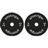 SPORTNOW Set 2 Dischi Pesi da 5kg in Gomma con Foro da 2/5 cm per Manubri e Bilancieri, Nero