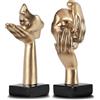 oliruim 2 statue pensatrici, scultura artistica astratta nera dorata moderna decorazione per la casa decorazione da tavolo regalo di Natale Capodanno (2 pezzi oro)