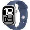 Apple Watch Series 10 Serie 10 GPS + Cellular 46mm Cassa in Alluminio Color Argento con Denim Sport Band - S/M - MWY03QL/A
