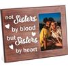 FINGERINSPIRE Cornice portafoto con scritta in inglese Not Sister By Blood But Sister By Heart, 10 x 15 cm, cornice rustica in legno per donne, amici, besties Soul Sisters