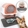 LINUMA® Toilette rosa per gatti con bordo alto - lettiera spaziosa facile da pulire - ideale per gatti grandi - design moderno - fondo antiscivolo - senza coperchio