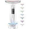 shisoutek Massaggiatore Viso Lifting Elettrico Antirughe: Dispositivo di Bellezza a 5℃ del Freddo e 45℃ Terapia del Caldo - Face Massager con 6 Modi 4 LED - EMS Lifting Gua Sha Massaggio Rassodante Collo Viso