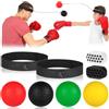 flintronic Palla Reflex, 4 React Reflex Ball Plus 2 Fasce Regolabili, Reflex Ball da Boxe, Palla da Boxe Riflessa, Coordinazione Occhio Mano Attrezzature da Allenamento Boxe per Pugilato MMA Fitness