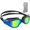 OMID Eaasok OMID Kids Swim Goggles, P2 Comfortable Polarized Unisex-child Swimming Goggles, Anti-Fog No Leaking Swim Goggles with UV Protection Age 6-14 (BlackBlue Frame Gold Lens)