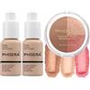 Hilareco PHOERA Foundation, PHOERA Contour Palette Tonalità con evidenziatore, Bronzer e Rouge, Trucco PHOERA (102+102+ #002 Contour/Nude+ Nude+#002, 110 g (Confezione da 1))