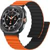 Anlinser Cinturino Magnetico Compatibile con Cinturino Samsung Galaxy Watch Ultra 2025/2024 47mm, Cinturini Sportivi in Silicone Impermeabili con Magnete per Samsung Watch Ultra, Arancione/Nero