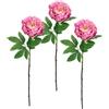Flair Flower Fiore artificiale, peonia, peonia, ramo, fiore singolo, fiori artificiali, decorazione per bouquet di fiori artificiali e bouquet, set da 3 pezzi, rosa