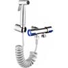 Longzhuo Kit Doccetta WC per Bidet, Doccino Bidet Portatile con 2M Tubo Flessibile e Staffa a Muro e Doppia Valvola, Spruzzatore Doccia In Acciaio Inox per Lavandino Bagno Animale Domestico