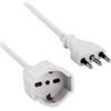 Velamp Prolunga elettrica da 5mt - Presa polivalente (Schuko + 10/16A) - Spina Grande 16A - Cavo elettrico multipolare 3G Sezione 1,5 mm² - Colore bianco