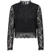 ONLY Camicia Donna Regular Fit Girocollo Dettaglio in Pizzo Manica Lunga Elegante, Colore:Nero, Taglia:L