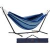 Vivere Europe B.V Double Cotton Hammock with Space-Saving Steel Stand, Amaca Doppia in Cotone con Supporto salvaspazio in Acciaio, Island Breeze, Isola Brezza