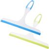 XIAOJING0 2Pcs Tergivetro per Doccia,Lavavetri Spatola Vetro Doccia Tergivetro in Silicone Tergipavimento Multiuso per Pulire e Asciuga Vetri Piastrelle Finestre Specchio Bagno Pavimento,24 * 21cm（Verde + Blu)