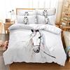 MIQEBX Set copripiumino Motivo Cavallo 3D, 135x200cm Set di biancheria da letto per bambini 3 pezzi, Set copripiumino in microfibra con cerniera e 2 federa 50x75cm, per Ragazzi e Ragazze